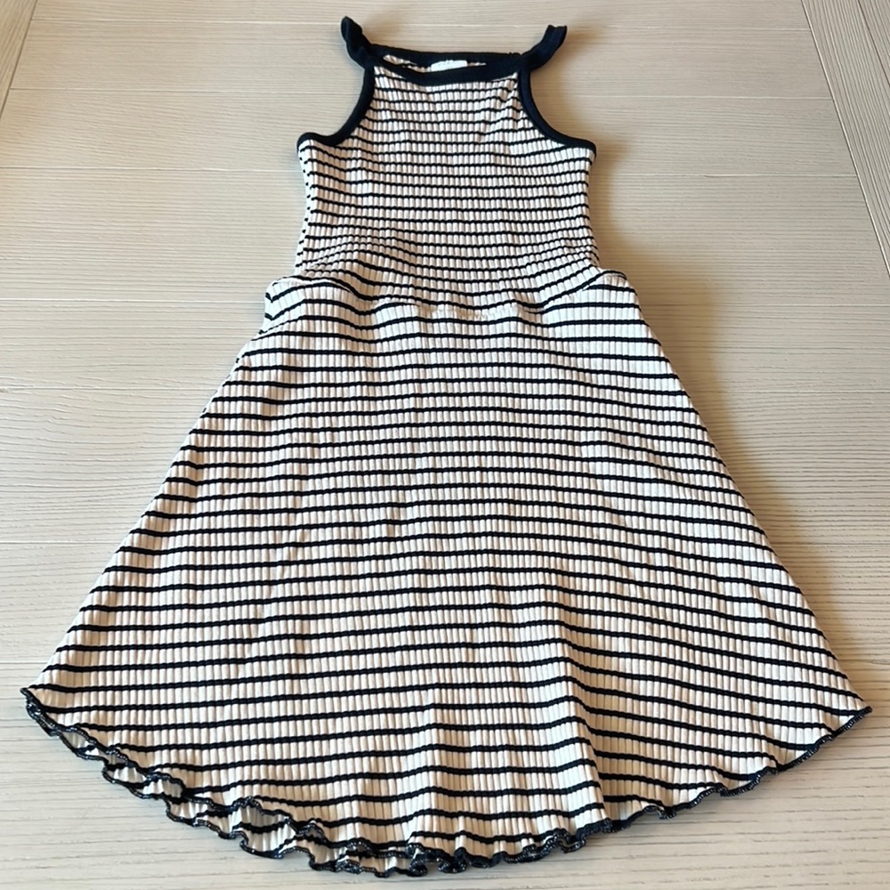 Zara kids striped dress blue and cream size 10 EUC